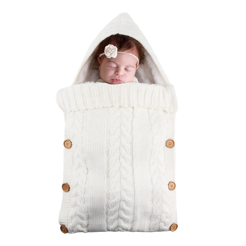 Plush baby stroller sleeping bag with button fastening, 70x35cm, acrylic cashmere blend, beige colour