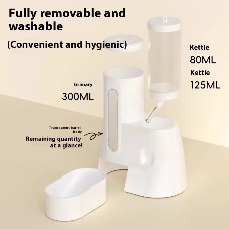 Hamster automatic drinking water feeder and food basin for Djungarian hamsters in blue colour