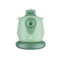 Dark green intelligent follow-up gimbal with built-in camera showing 360-degree rotation mechanism
