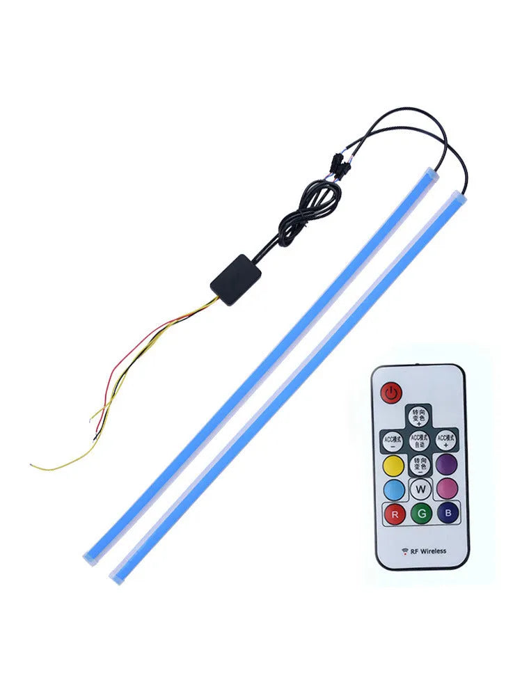 RGB colour changing LED daytime running light strip with remote control for General Motors vehicles