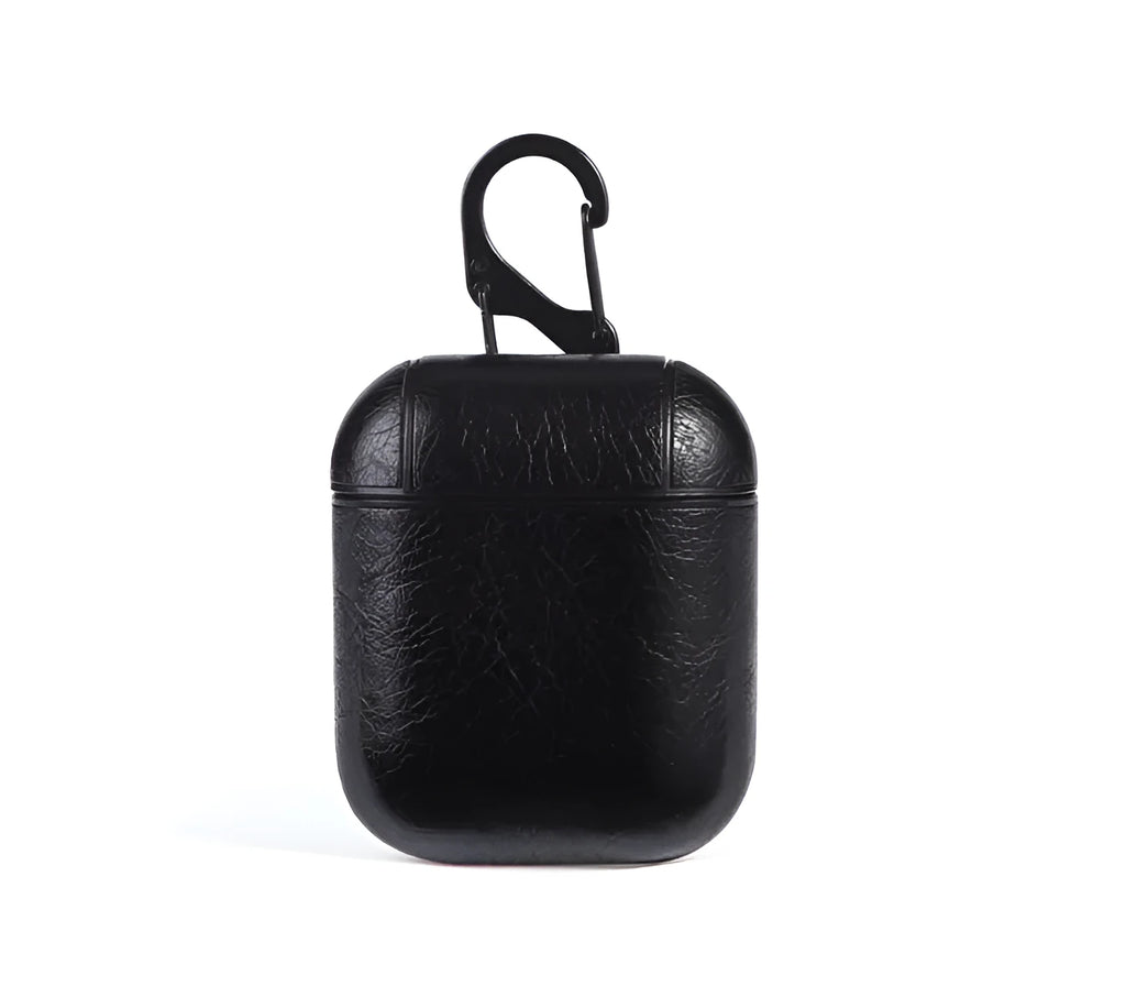 Genuine leather AirPods charging case in black, brown, light brown and red colour options
