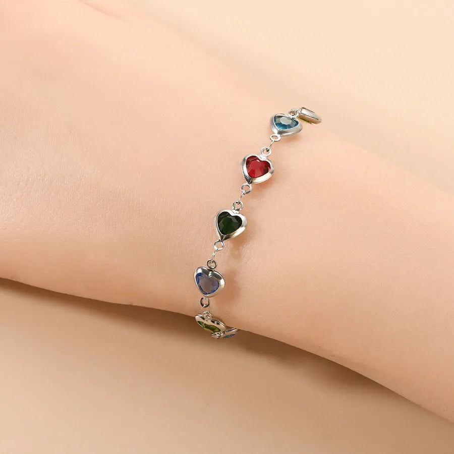Devil's Eye Creative Heart Bracelet in stainless steel with geometric design and multiple colour options