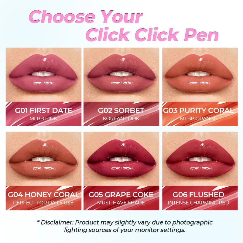 Moisturising lipstick in six colour options with 1.8g content and long-lasting formula
