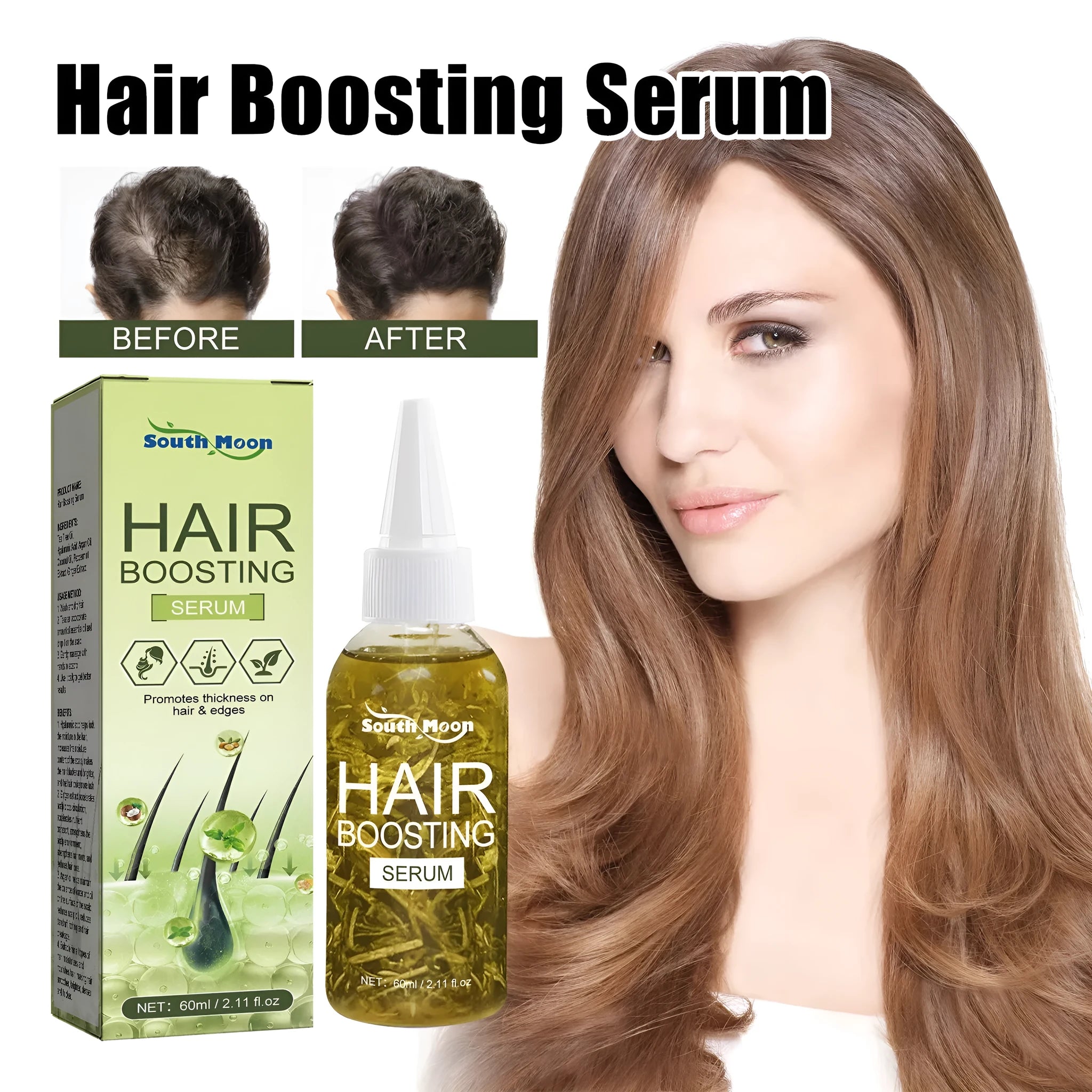 60ml bottle of anti-fall repair hair essential oil for dry ends and manic hair.