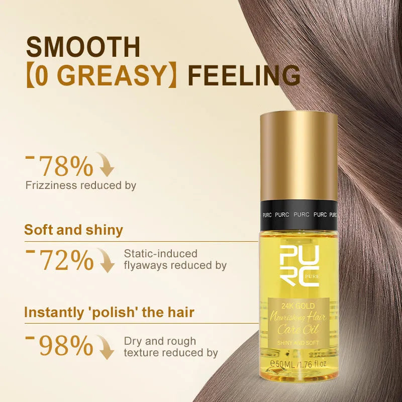 50ml yellow hair repair essential oil bottle for treating dyed and permed hair damage