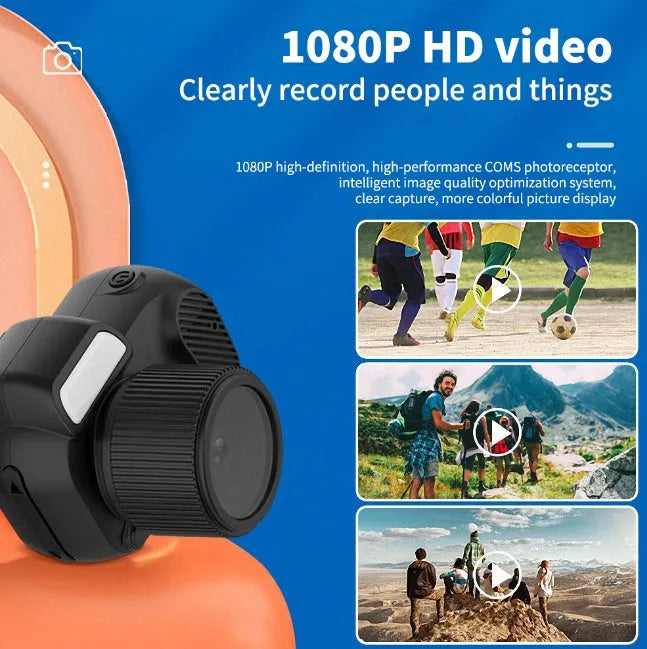 Black Y3000 HD compact sports camera with small display screen on a textured background.