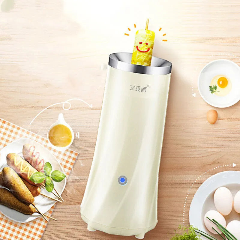Beige white and green automatic mini breakfast machine with 50W power rating