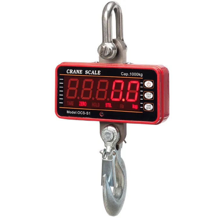 Orange electronic crane scale with digital display for 500kg capacity logistics weighing