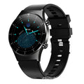 Black smart watch with heart rate monitoring on TPU wristband showing 1.28-inch touch screen display