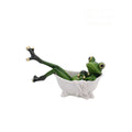 Pastoral style synthetic resin frog decoration figurine for home shelves.