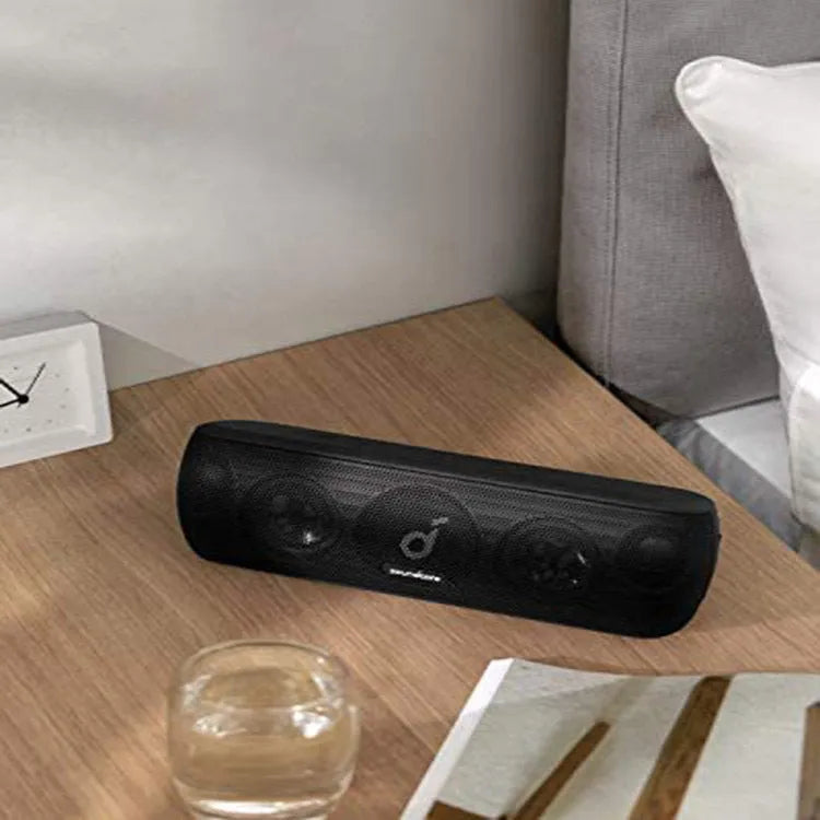 Black subwoofer Bluetooth speaker with 5.1 channel surround sound and 30W output
