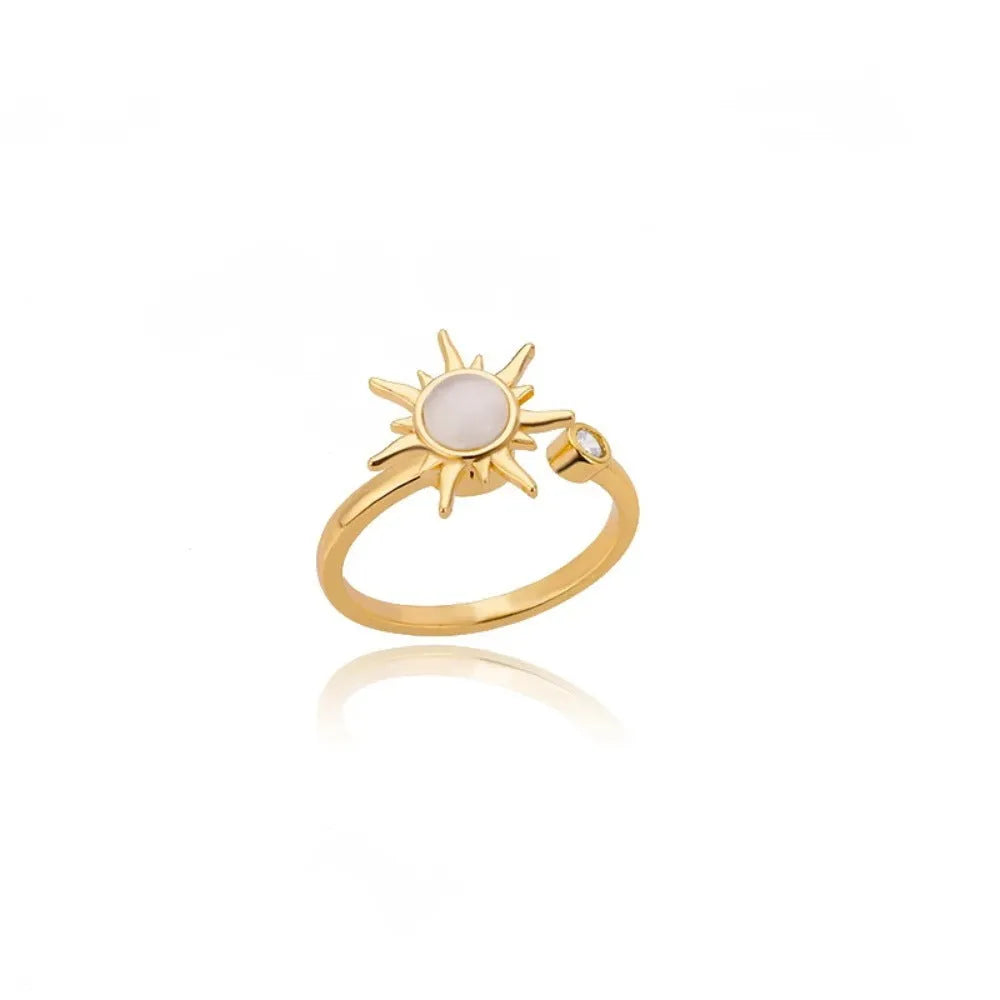Copper decompression ring with adjustable opening in gold or platinum finish