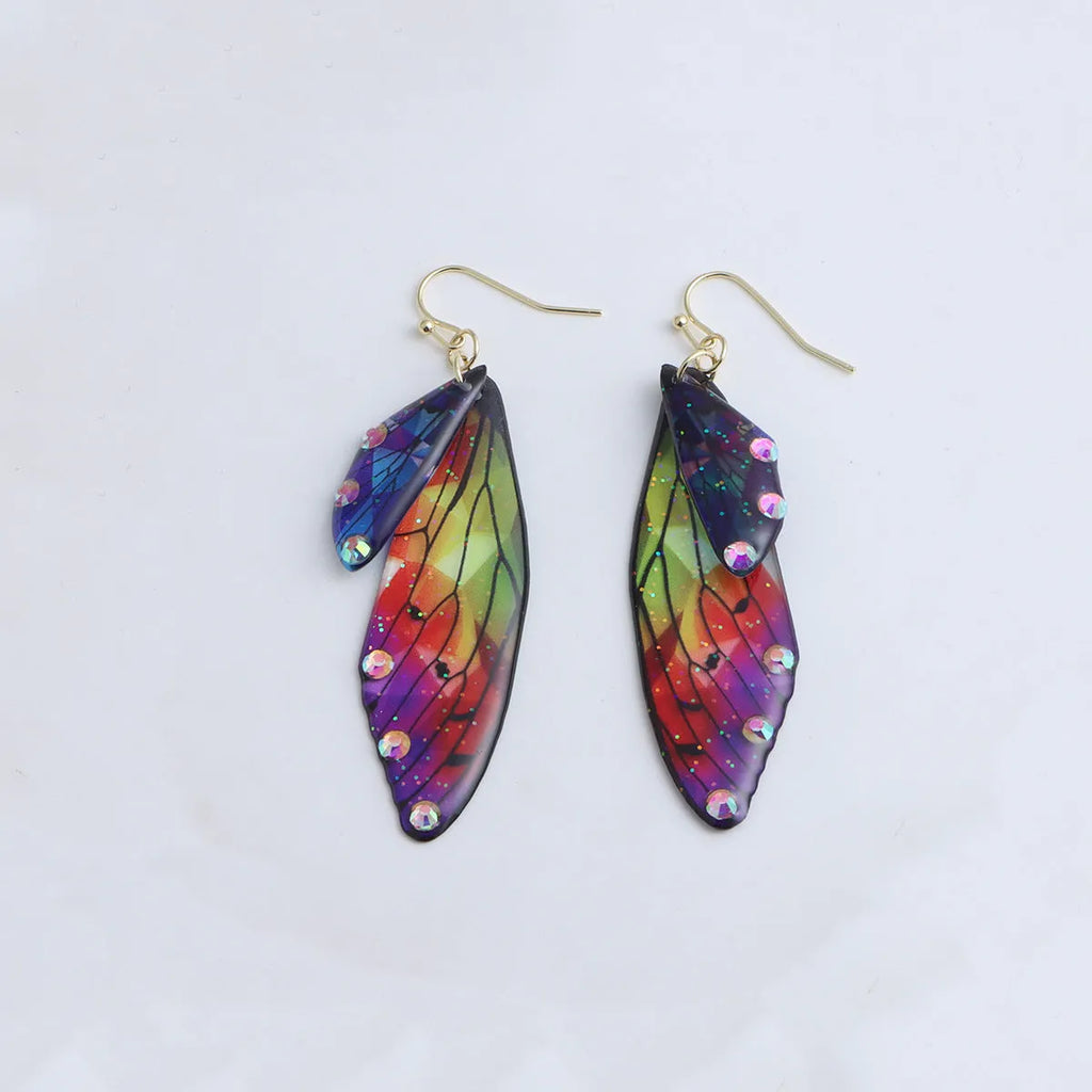 Misty Rain In Southern simulation cicada wings earrings in colour hanging cup option