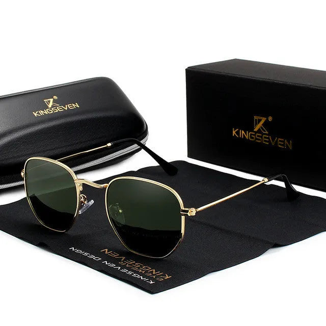 Classic round frame retro sunglasses for men in black, shown from a front perspective.