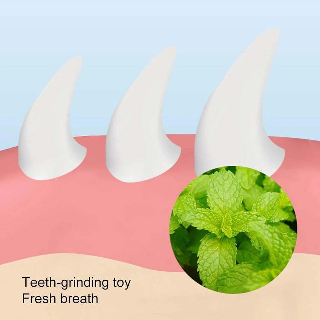 Blue carrot-shaped catnip toy with self-adhesive wall sticker for cat teeth cleaning