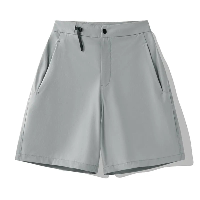 Men's quick-drying sports shorts in Army Green colour with four-sided elastic design