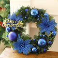 30cm plastic Christmas wreath in multicolour options for door or garden display