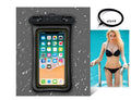 Orange PVC waterproof phone pouch with neck rope showing double airbag design