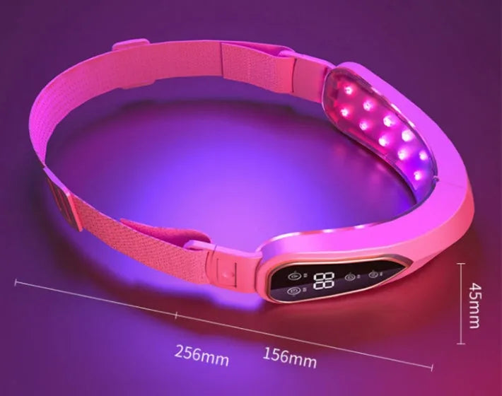 Face-lifting vibration massager in green with USB cable, ABS shell, 12 levels for small V face contouring