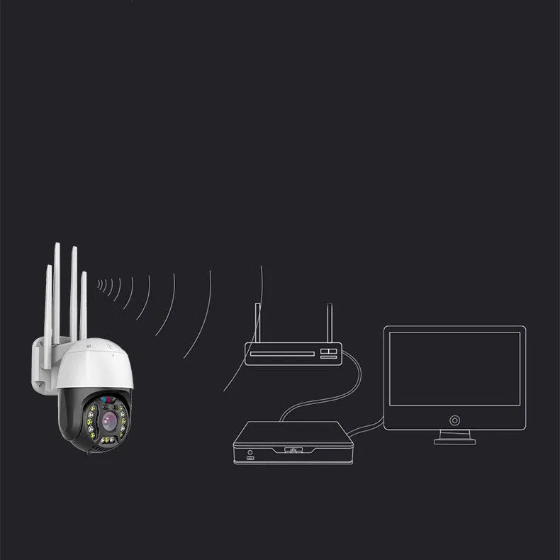 5MP dome surveillance camera with 360 degree rotation and night vision for outdoor security