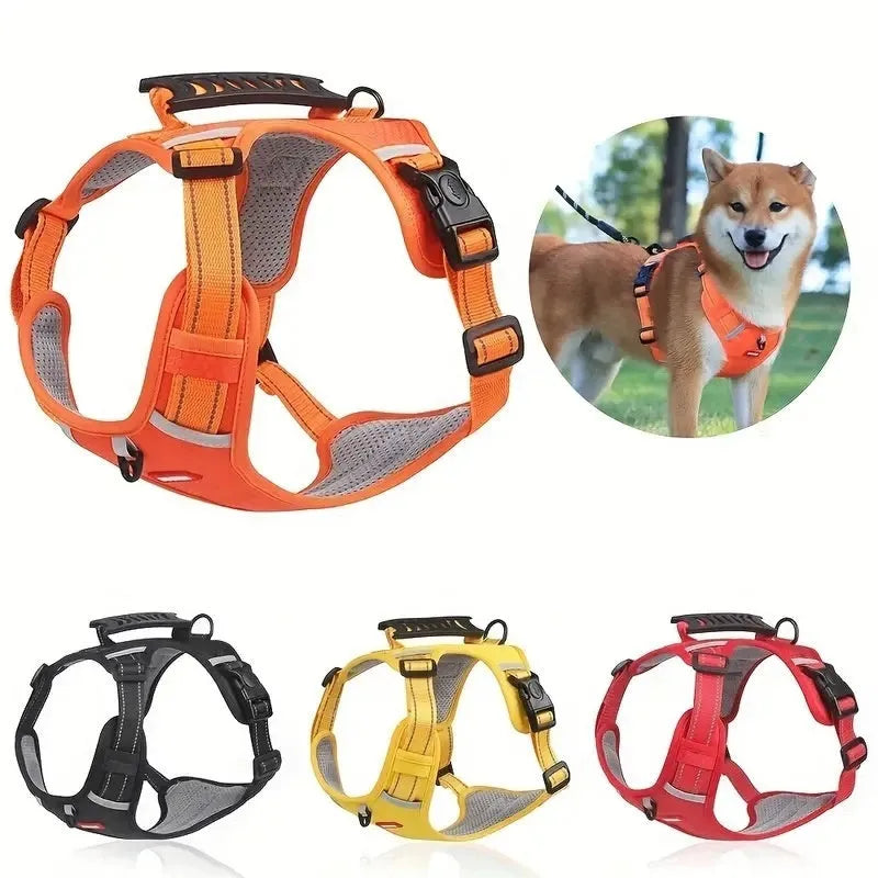Polyester dog chest harness traction rope in multiple colours and sizes for secure walking control