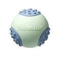 Green and pink 64mm durable rolling ball interactive dog toy.