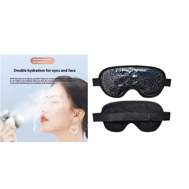 White portable rechargeable eye compress and atomisation cleaning device with included eye mask.