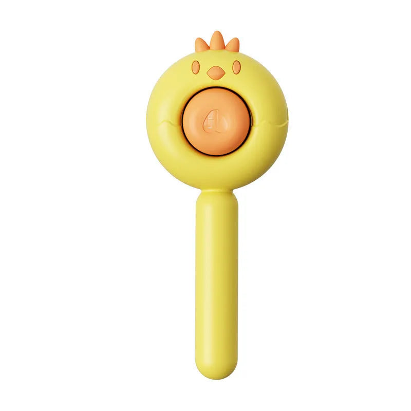 Purple white or yellow self-cleaning pet grooming brush with stainless steel bristles for cats and dogs