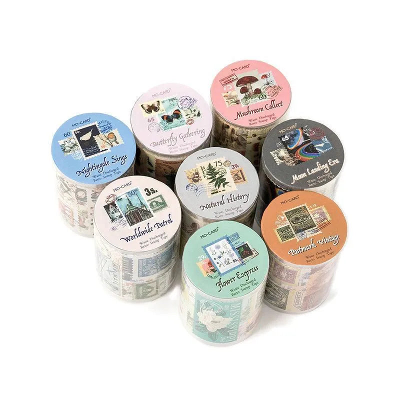 55mm wide retro decorative coated paper stamp roll with 2 metre length for journal decoration