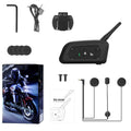 V6 Pro motorcycle helmet Bluetooth intercom unit with headphone and mounting accessories