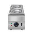 Commercial electric double pot chocolate melting machine with digital temperature display.