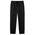 Men's black ice silk loose ankle-tied quick-dry pants for running and outdoor sports