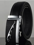 Men's automatic buckle leather belt in cowhide with 3.5cm width