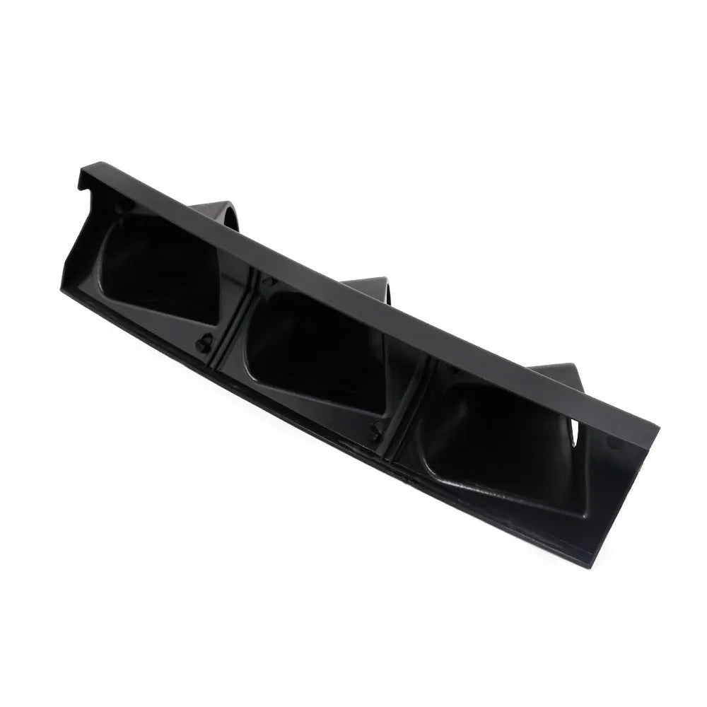 Black ABS plastic instrument stand with 52mm opening and three mounting holes for right-hand drive vehicles
