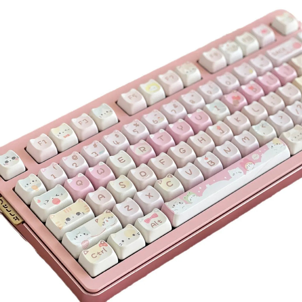 Full set of 141 five-sided sublimation custom keycaps for mechanical keyboards on a white background.