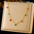 Gold-plated heart necklace on stainless steel chain with adjustable 41-50cm length