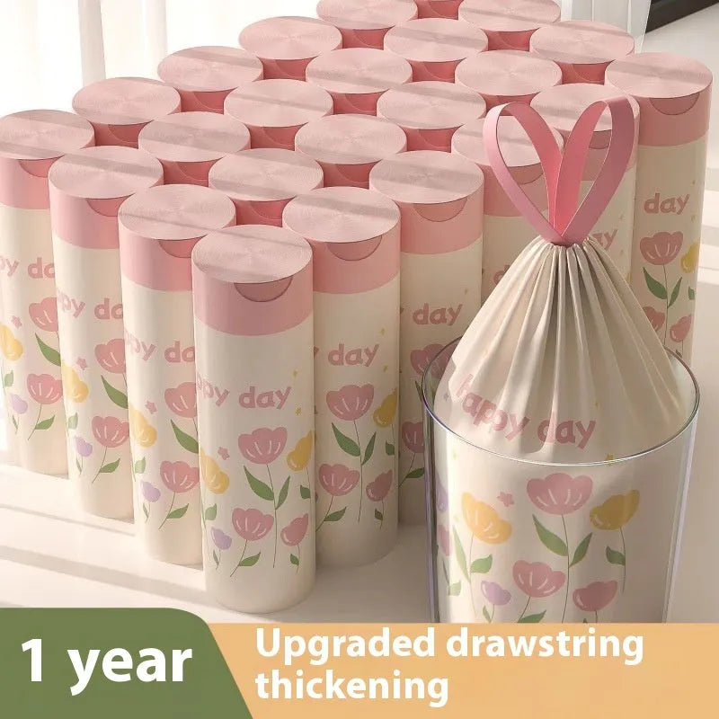 Pink argy wormwood mosquito repellent garbage bags with drawstring closure showing 44cm x 48cm dimensions