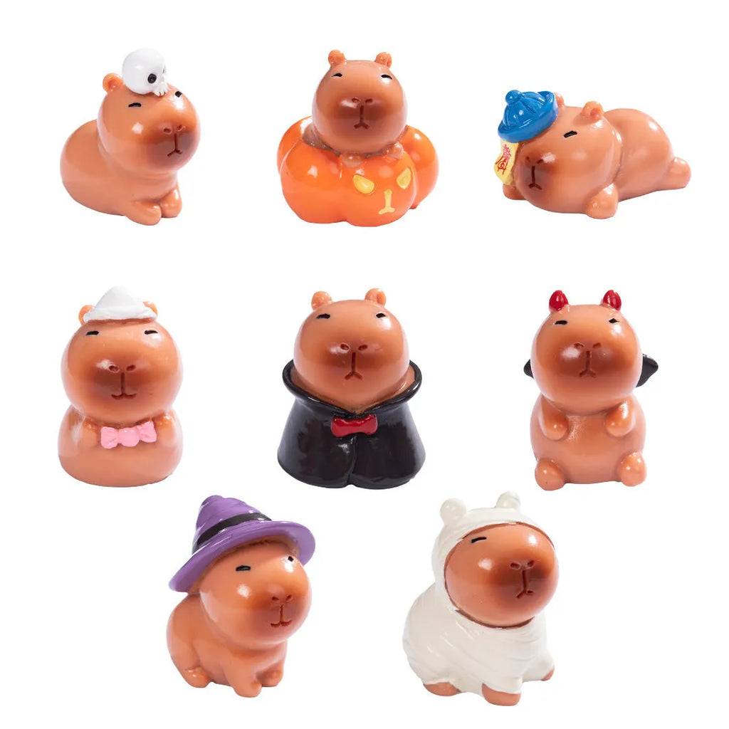 Halloween capybara resin figurine in one of eight designs like pumpkin or vampire.