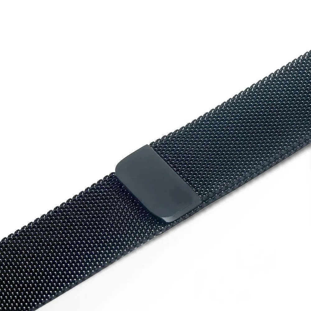 Stainless steel watch strap in silver, black, gold, and rose gold colours for 38mm and 42mm watches.