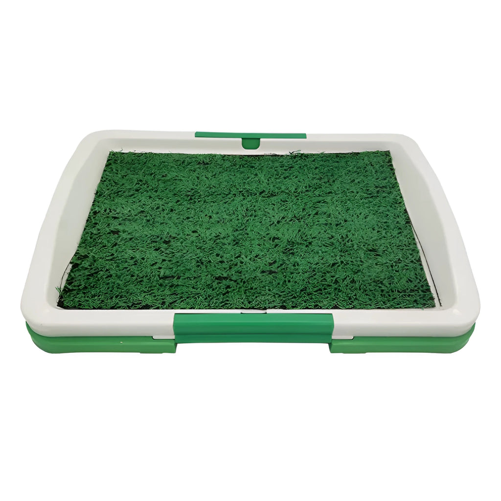 Three-layer pet dog grass patch toilet with green removable grass mat for indoor training