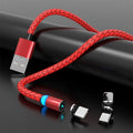 Magnetic smartphone charging cable with LED breathing light indicator in multiple colour options