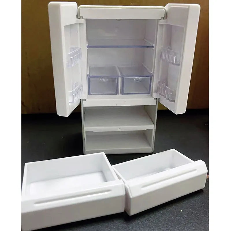 White plastic candy toy miniature model with light feature on display