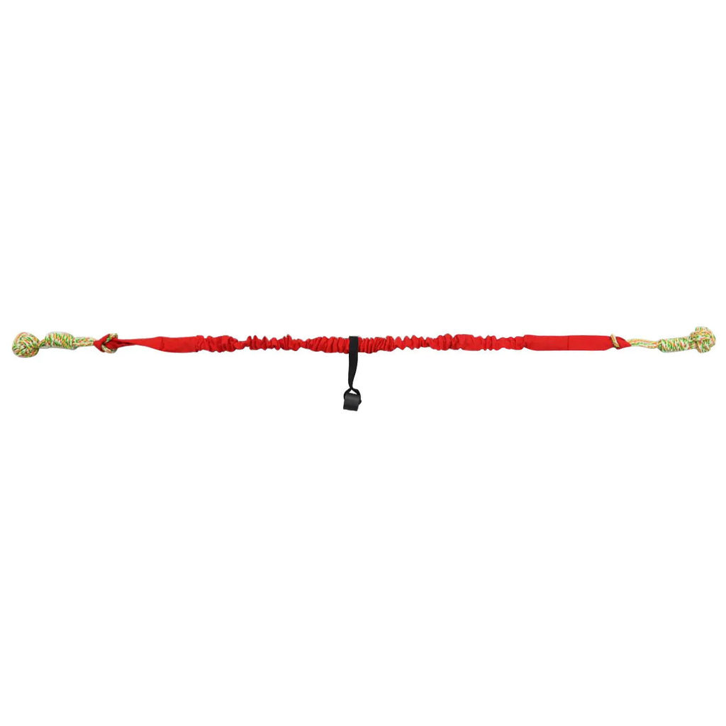 Cotton dog tug of war rope toy in black, grey, or red colours for interactive play