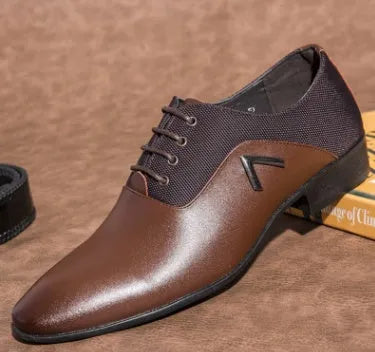 Men's black Oxford shoes with a low-cut PU upper and rubber sole on a white background.