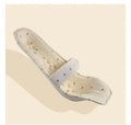 Beige cross-shaped breastfeeding pillow with high-elastic EVA filler on a white background