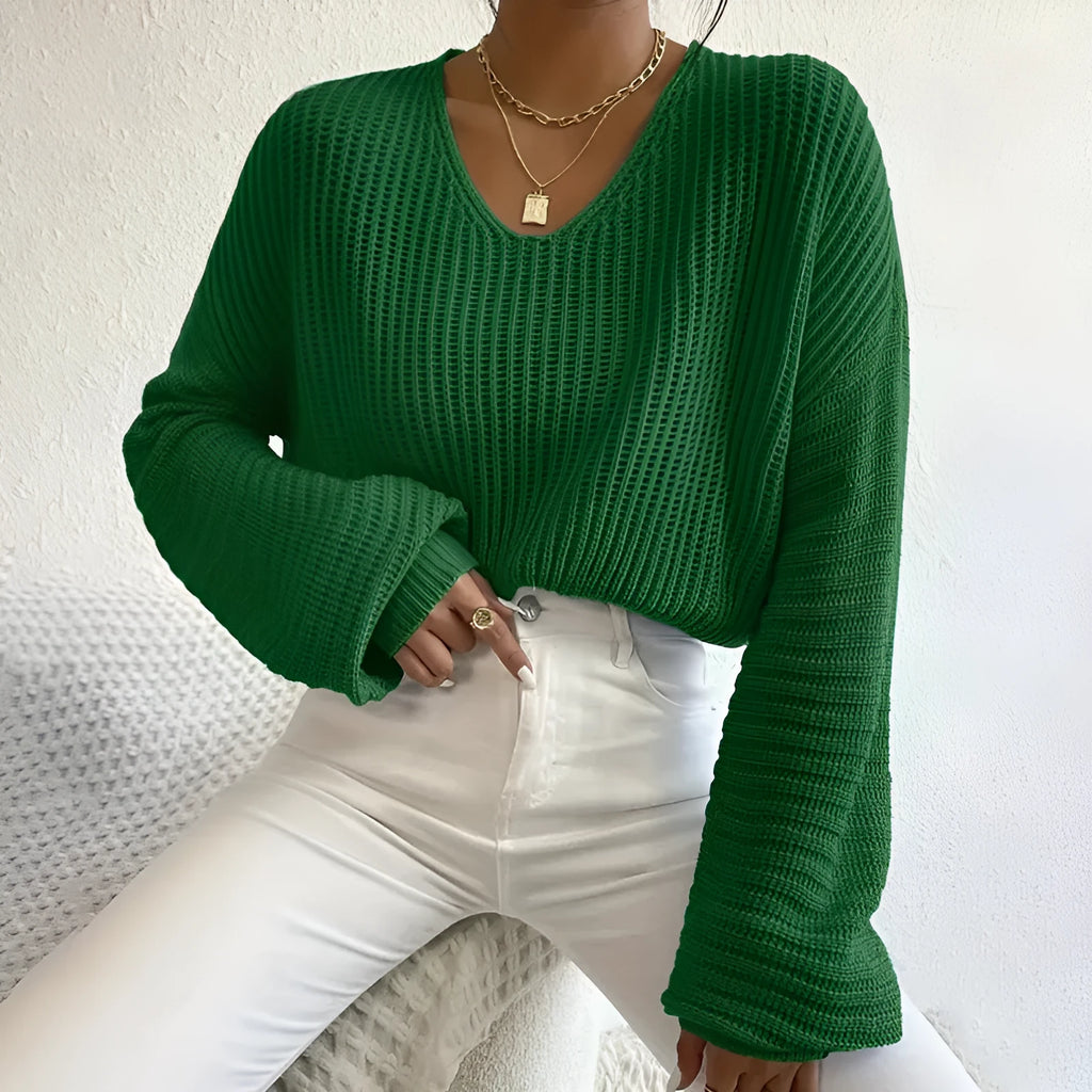 Solid colour long sleeve polyester pullover top available in five colour options