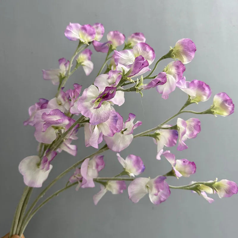 63cm purple flocked silk flower fake flower for wedding and home decor on white background