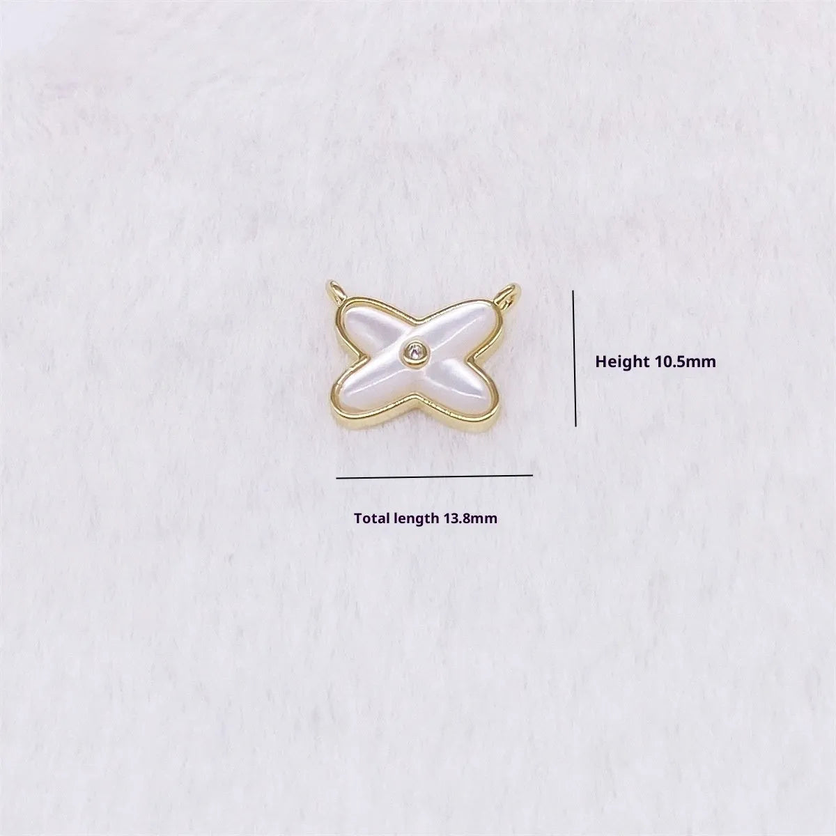Copper plated 18K gold pearl shell DIY charm pendant in diamond skirt shape for jewellery making