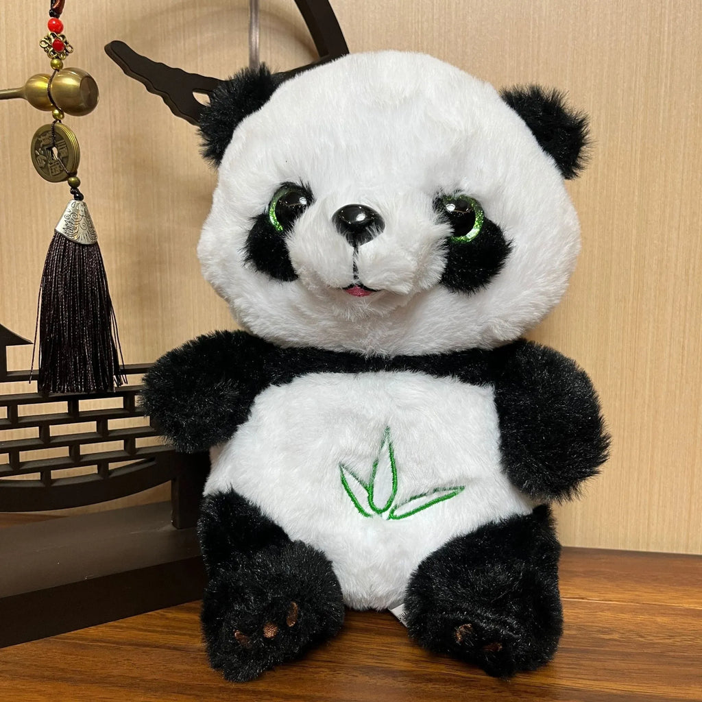 23cm cute panda plush toy with breathing music and glowing features for children aged 4-6