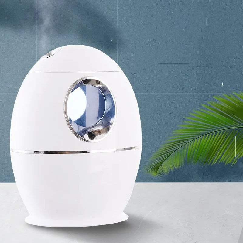 White columnar air disinfection humidifier with USB cable and mechanical control panel